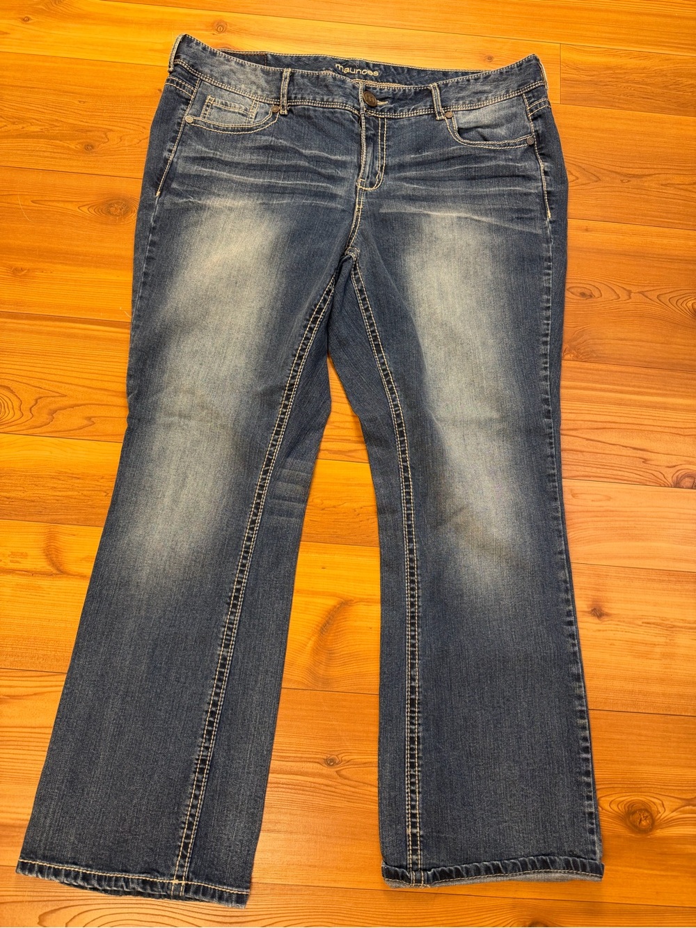 Maurices Original Fit Bootcut Denim Jeans Size 20 Short Stretch Mid Rise Western